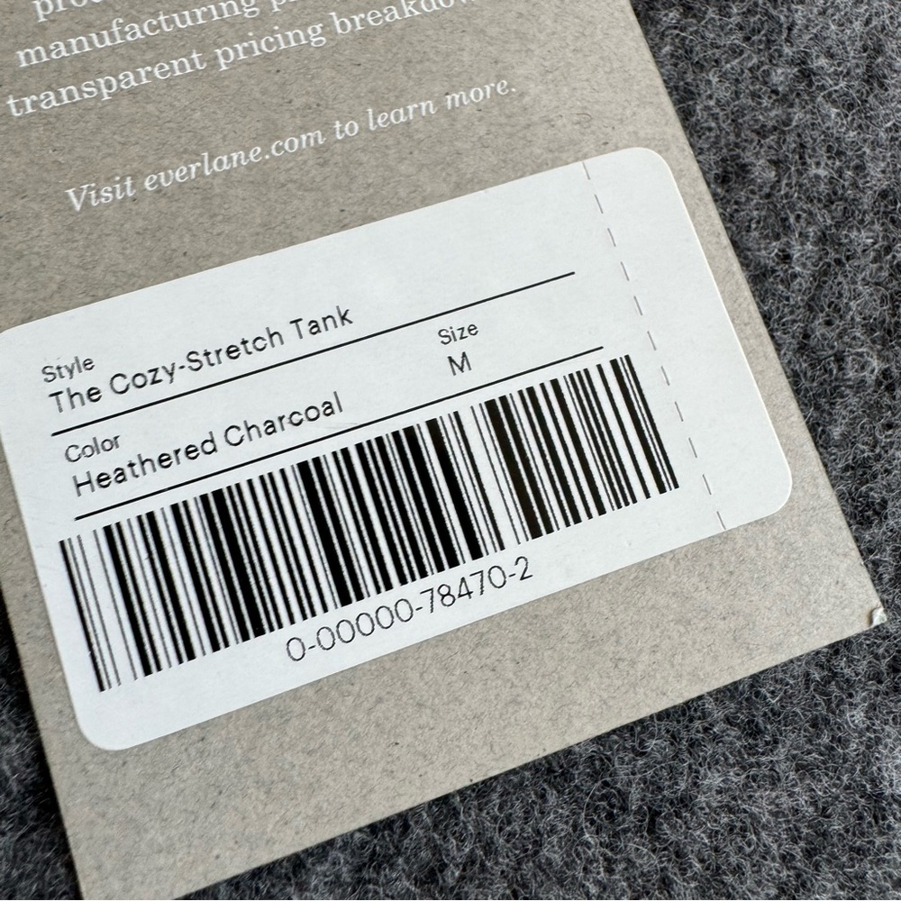 Everlane NWT Medium Charcoal The Cozy Stretch Crop Tank - Picture 7 of 8